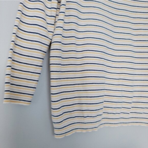 GAP 100% Cotton Fine Kit Crewneck Sweater Stripe Novelty XOXO Embroidery Sz M - Picture 16 of 16